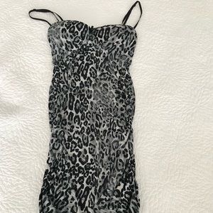 Grey/black/white spaghetti strap dress